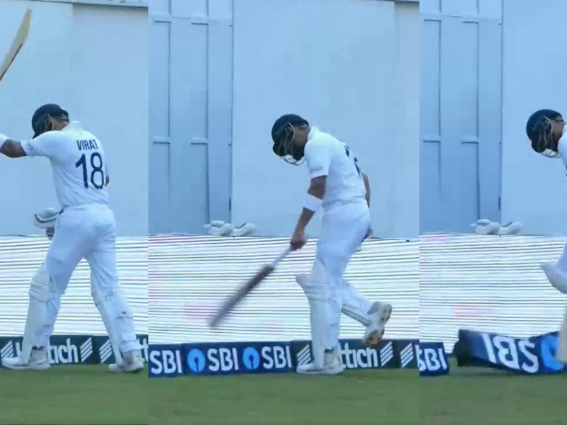 IND vs NZ 2021: Watch - Virat Kohli Hits Boundary Rope With Bat After Being Given Out In A Controversial Decision In Mumbai Test