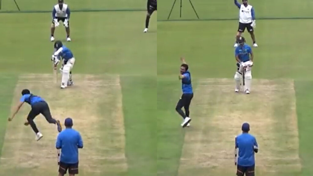 Deepak Chahar bowling to batters India nets in Centurion. Photo- Twitter