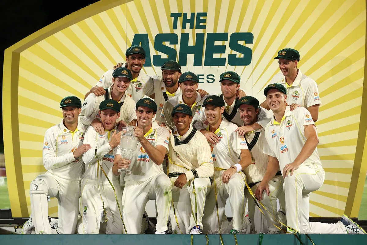 Équipe d'Australie avec Ashes 2021-22.  PHoto - Getty