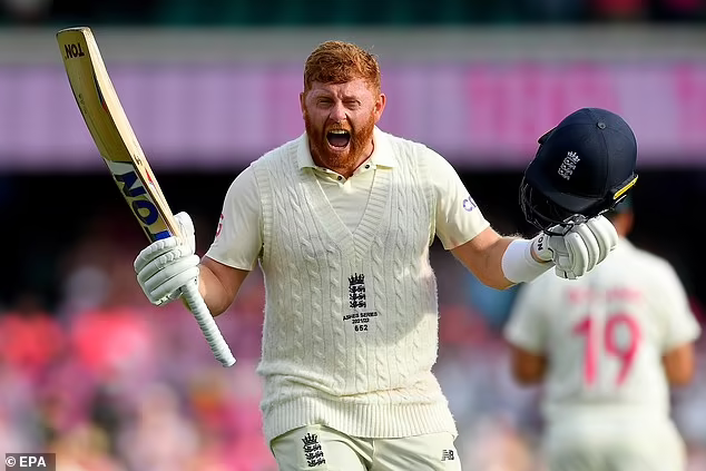 Jonny Bairstow celebrates hundred at SCG. Photo- EPA