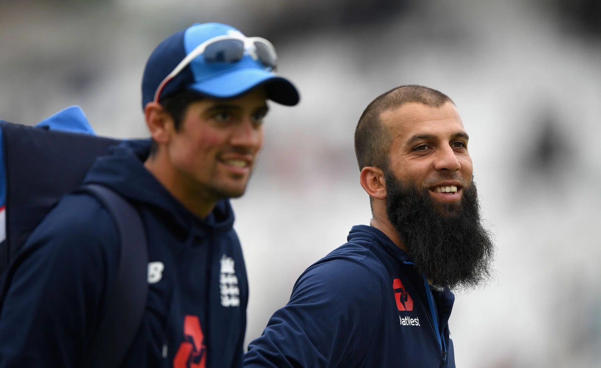 Moeen Ali and Alastair Cook. Photo- Getty