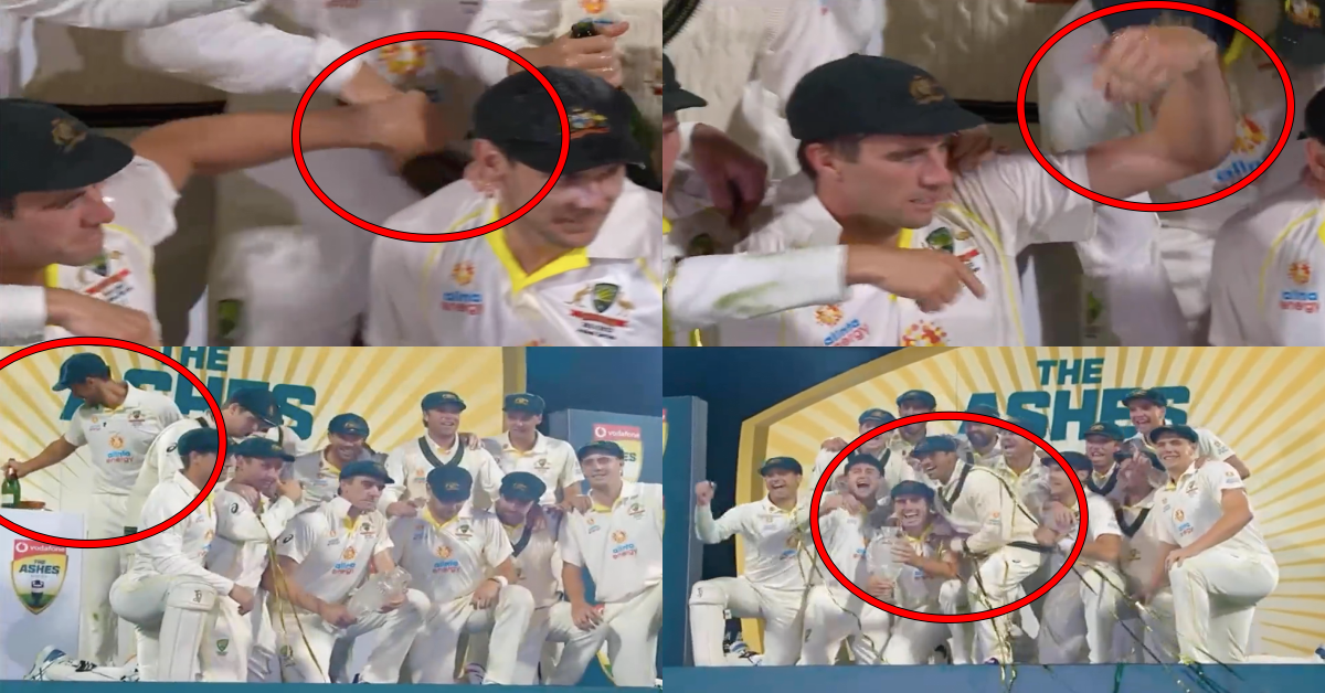 Ashes 2021-22: Watch - Pat Cummins Asks Teammates To Keep Champagne Away, Recalls Usman Khawaja To Join Ashes Win Celebration