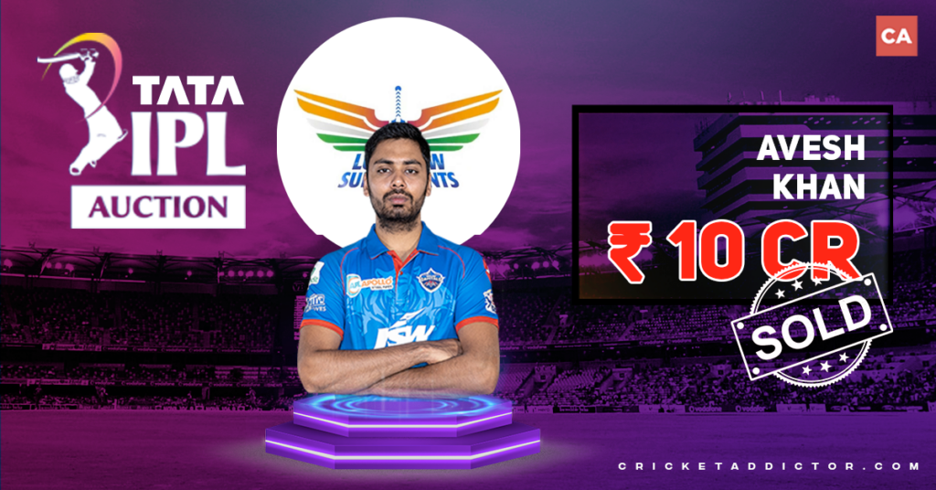 Avesh Khan Bought By Lucknow Super Giants (LSG) For INR 10 Crores In IPL 2022 Mega Auction