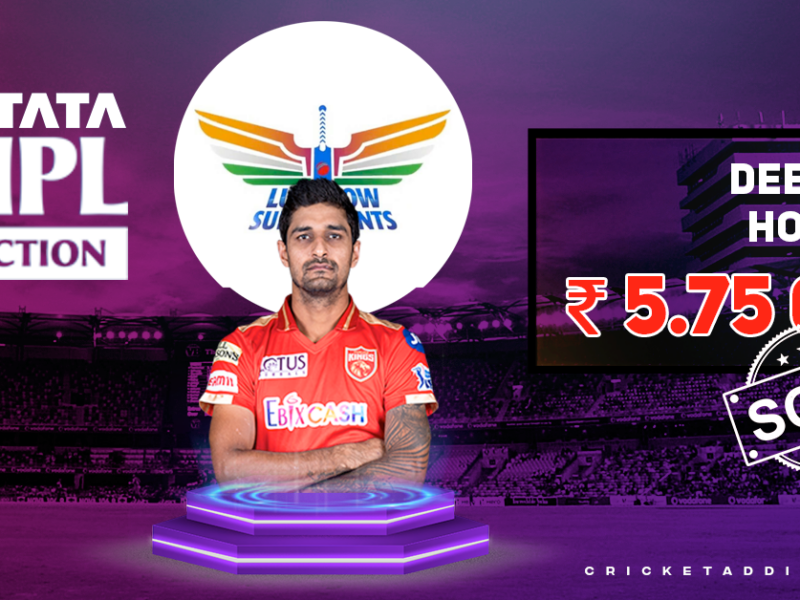 Deepak Hooda Bought By Lucknow Super Giants (LSG) For INR 5.75 Crores In IPL 2022 Mega Auction