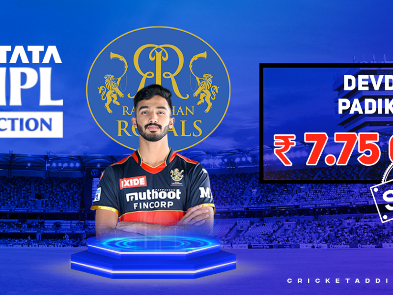 Devdutt Padikkal Bought By Rajasthan Royals (RR) For INR 7.75 Crores In IPL 2022 Mega Auction