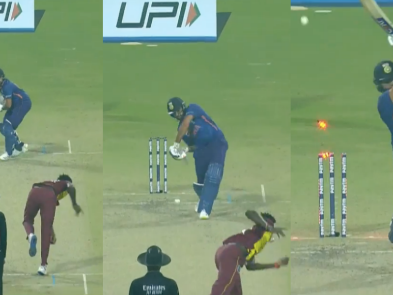 IND vs WI: Watch: Rohit Sharma Gets Cleaned Up By Dominic Drakes, Scores 7 Batting At Number 4 In 3rd T20I