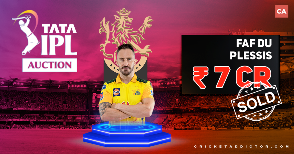 Faf du Plessis Bought By Royal Challengers Bangalore (RCB) For INR 7 Crores In IPL 2022 Mega Auction