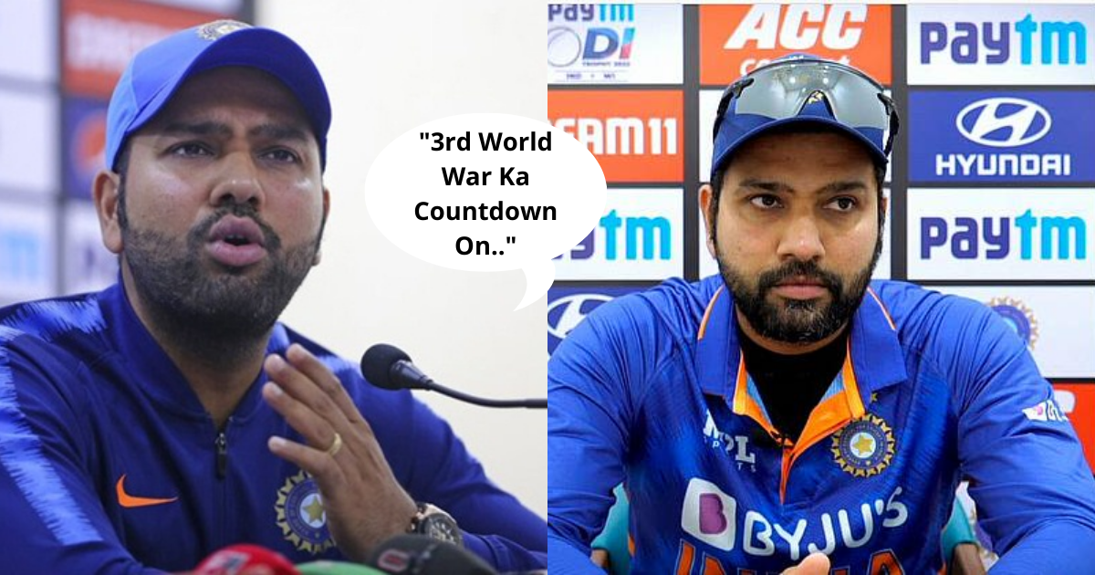 IND vs WI Watch-Rohit Sharma Left Confused As World War 3 Countdown Interrupts Press Conference