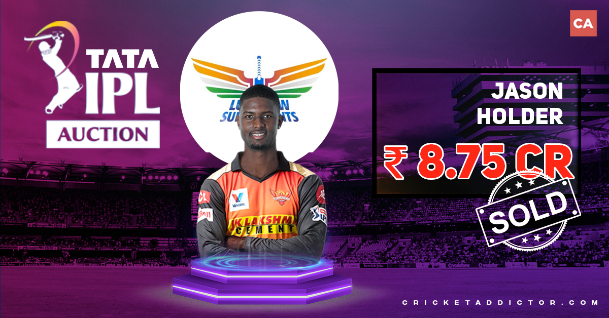 Jason Holder Bought By Lucknow Super Giants For INR 8.75 Crores In IPL