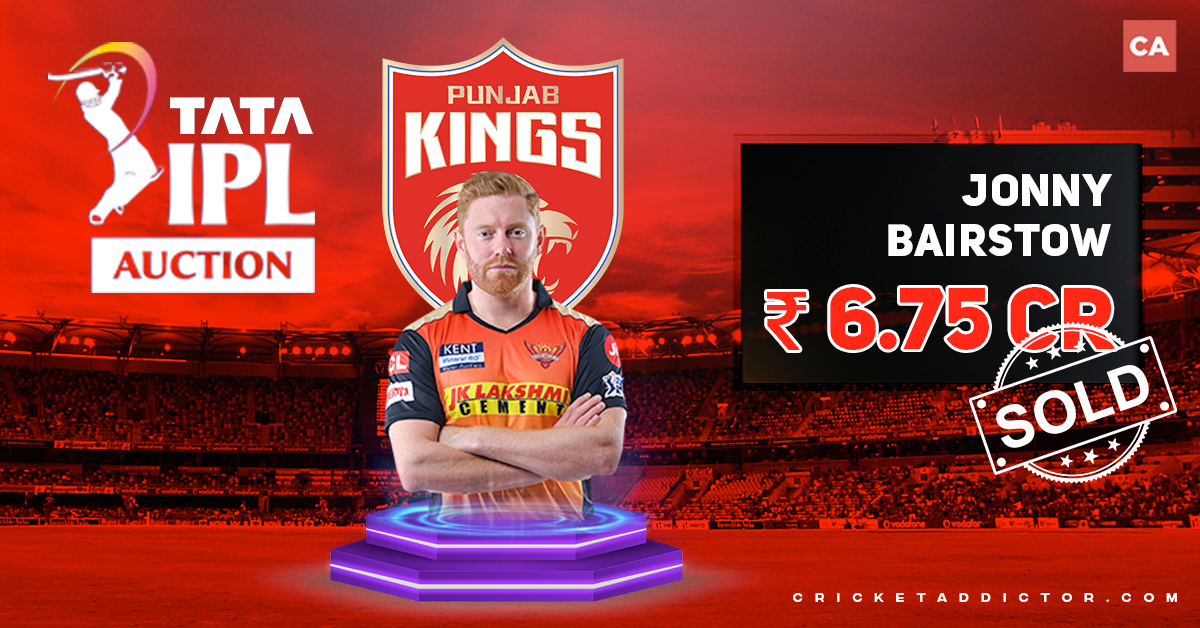 Jonny Bairstow Bought By Punjab Kings (PBKS) For INR 6.75 Crores In IPL 2022 Mega Auction