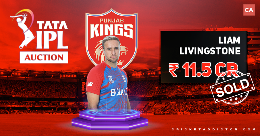 Liam Livingstone Bought By Punjab Kings For INR 11.5 Crore In IPL 2022 Mega Auction