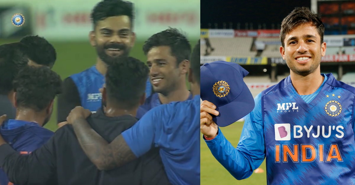 IND vs WI: Watch – Ravi Bishnoi Receives His Maiden India T20I Cap From Yuzvendra Chahal
