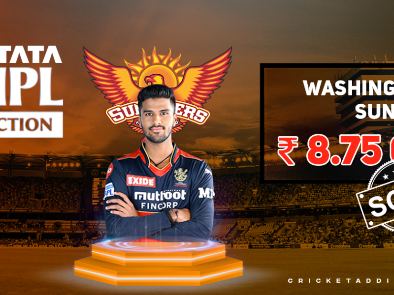 Washington Sundar Bought By Sunrisers Hyderabad For INR 8.75 Crores In IPL 2022 Mega Auction