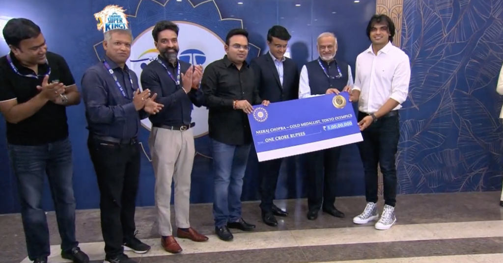 Watch - BCCI Felicitates The Tokyo Olympic Medal Winners Neeraj Chopra, India Hockey Team And Lovlina Borgohain As IPL 2022 Begins