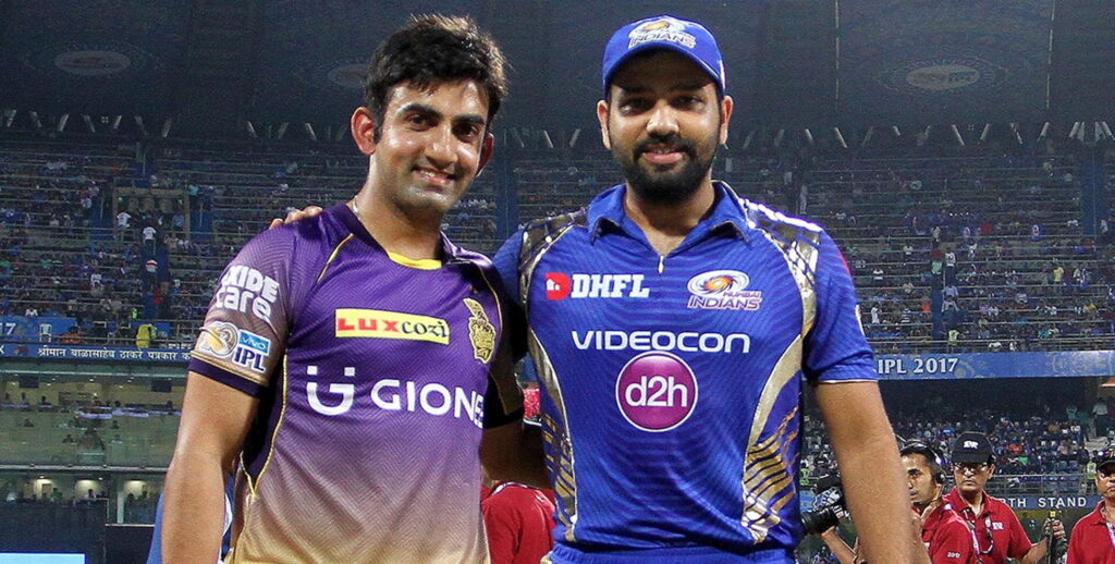 Gautam-Gambhir-and-Rohit-Sharma. Photo- IPL