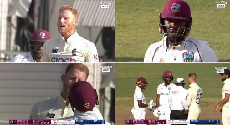 WI vs ENG: Watch - Ben Stokes And Jermaine Blackwood Engaged In A Verbal Spat; Umpire Separates The Duo
