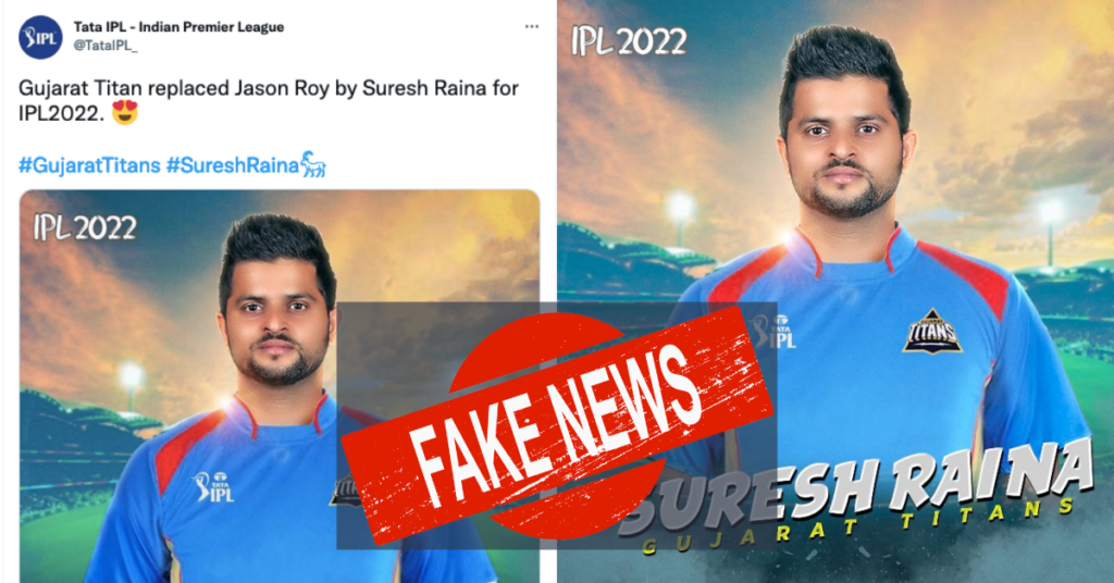 Fake News Alert Gujarat Titans Have Not Roped In Suresh Raina As Jason Roy S Replacement