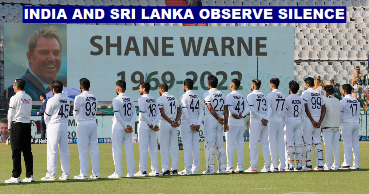 IND vs SL: Watch – India And Sri Lanka Players Observe A Minute's Silence Before Day 2 Play Of The Mohali Test In Remembrance Of Shane Warne