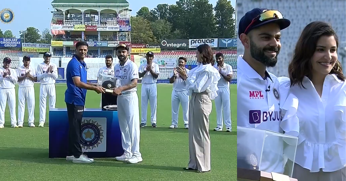 Virat Kohli Felicitated By Rahul Dravid For 100th Test Match