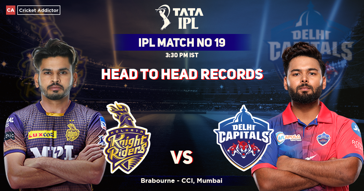 KKR vs DC Head to Head Records, Kolkata Knight Riders' HeadtoHead