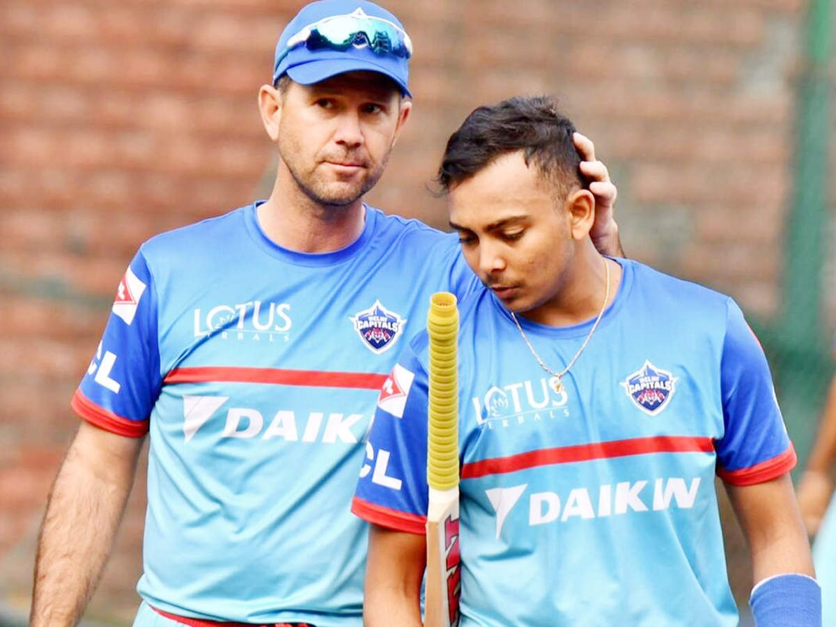 Prithvi Shaw and Ricky Ponting