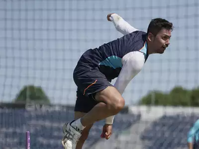 Avesh Khan in nets. (Image Credits: Twitter)