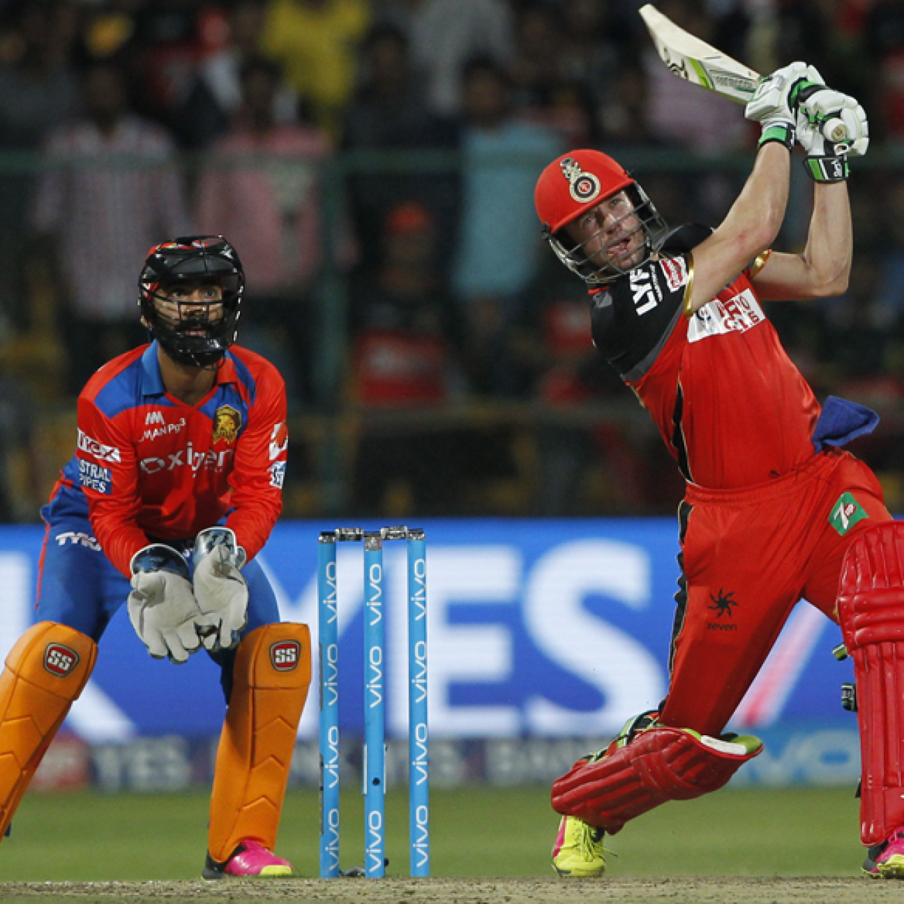 AB de Villiers of Royal Challengers Bangalore bats during match 57 (Qualifier 1) of the Vivo IPL ( Indian Premier League ) 2016 between the Gujarat Lions and the Royal Ch allengers Bangalore held at The M. Chinnaswamy Stadium in Bangalore, India, on the 24th May 2016 Photo by Deepak Malik / IPL/ SPORTZPICS