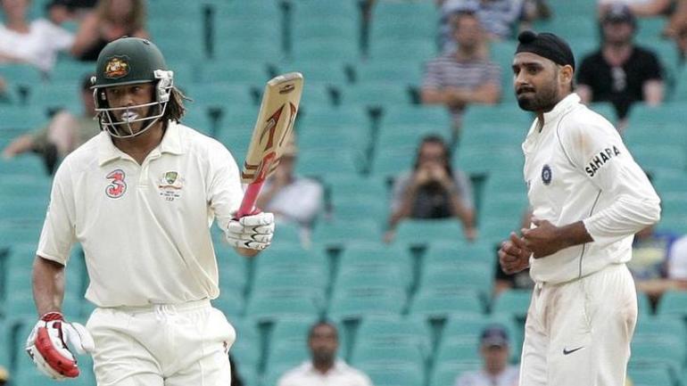 Harbhajan Singh and Andrew Symonds during SCG Test. Photo- Getty