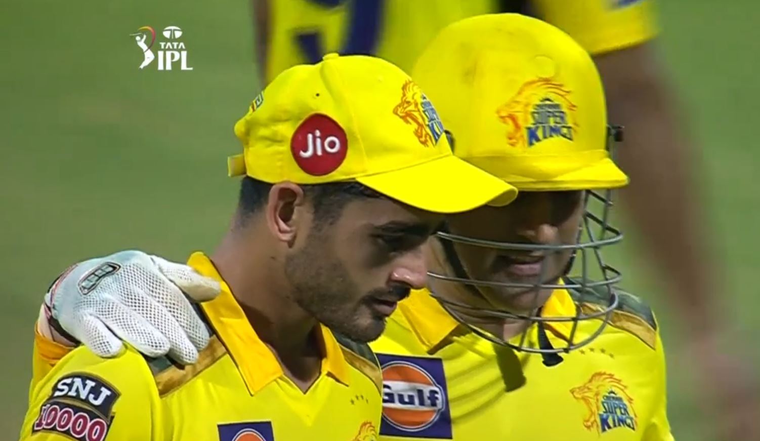 Mukesh Choudhary and MS Dhoni.,CSK. Photo-IPL