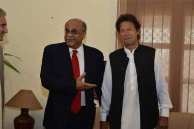 Najam Sethi and Imran Khan.Photo- Ismalabad Times