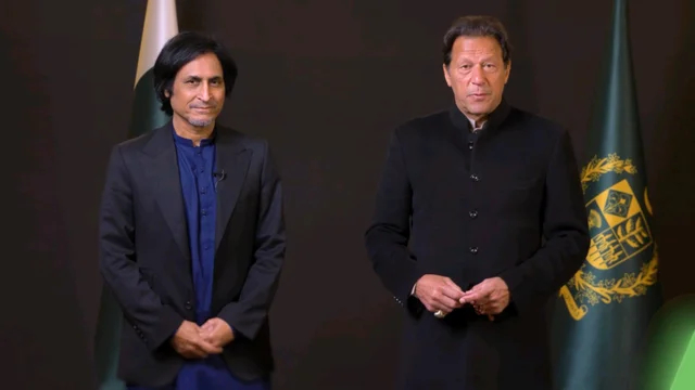Ramiz Raja and Imran Khan. Photo- PSL