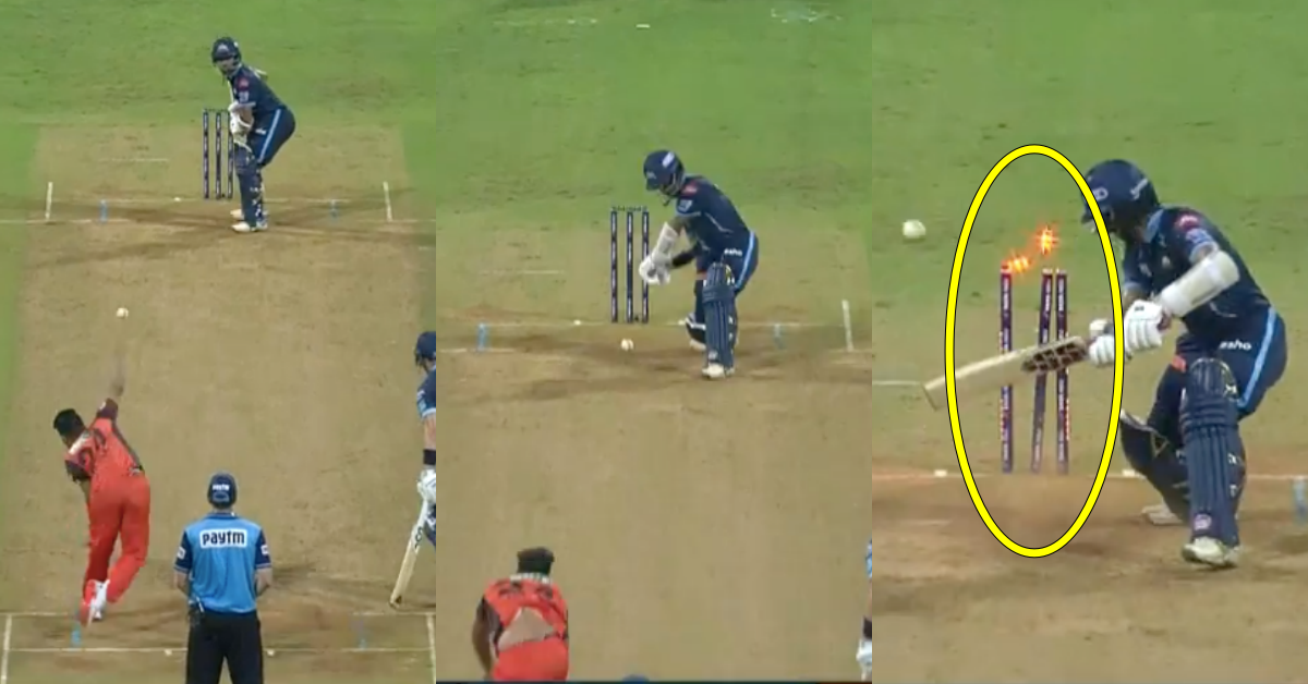 GT Vs SRH: Watch - Umran Malik’s Searing 153 Kph Yorker Castles Wriddhiman Saha’s Stumps