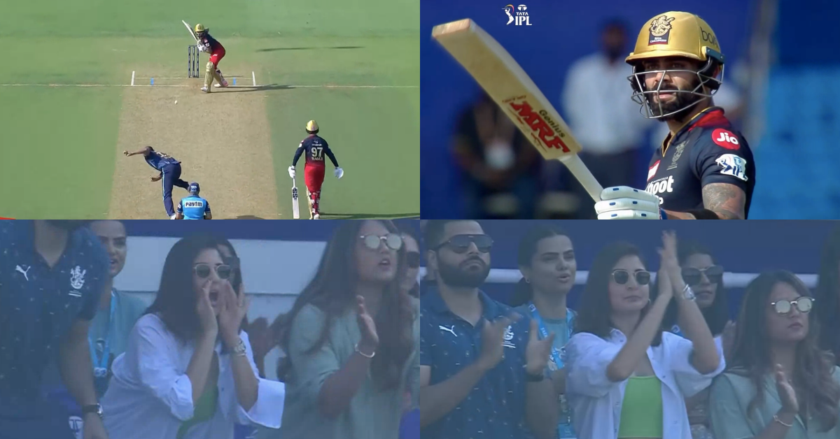 GT vs RCB: Watch - Anushka Sharma Celebrates From Stands As Husband Virat Kohli Hits First 50 Of IPL 2022