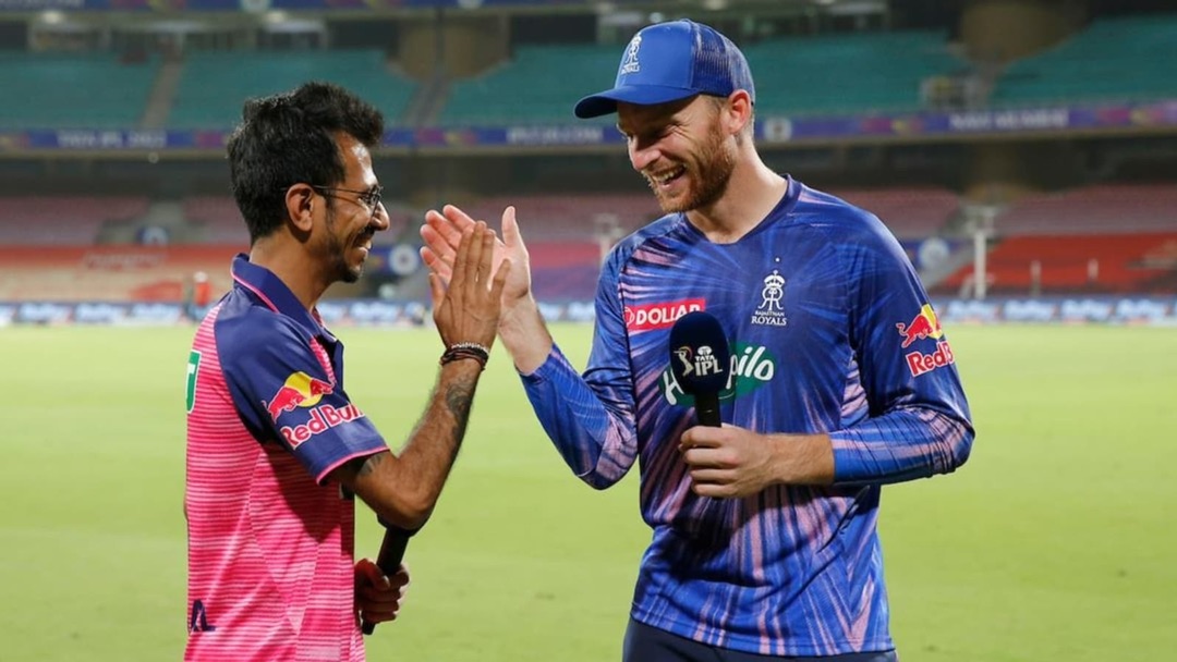 Rajasthan Royals (RR) batter Jos Buttler and spinner Yuzvendra Chahal. Photo- Twitter
