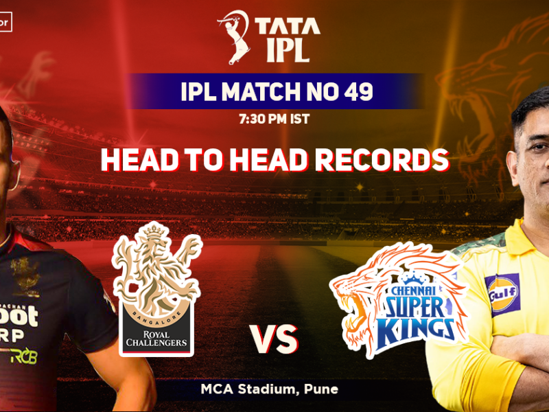 Royal Challengers Bangalore vs Chennai Super Kings Head To Head Records, IPL 2022, Match 49, RCB vs CSK