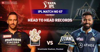 Royal Challengers Bangalore vs Gujarat Titans Head To Head Records, IPL 2022, Match 67, RCB vs GT