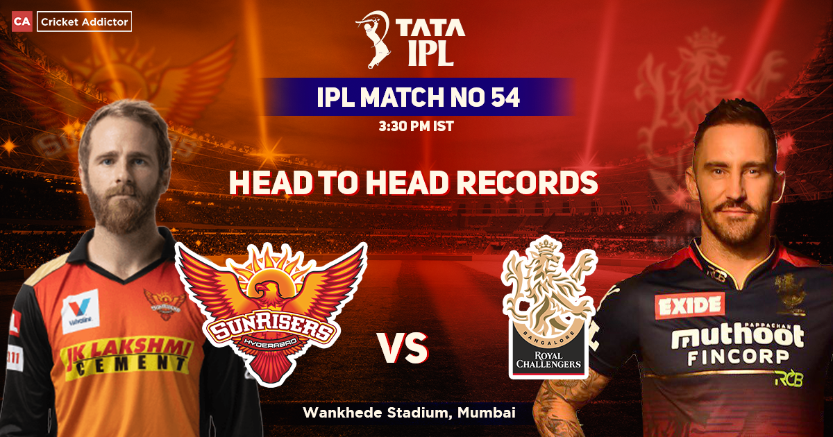 Sunrisers Hyderabad Vs Royal Challengers Bangalore Head To Head Records Ipl Match Srh