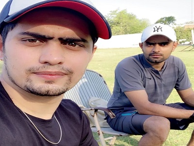 Babar Azam with brother Safeer Azam (Image Credits: Twitter)