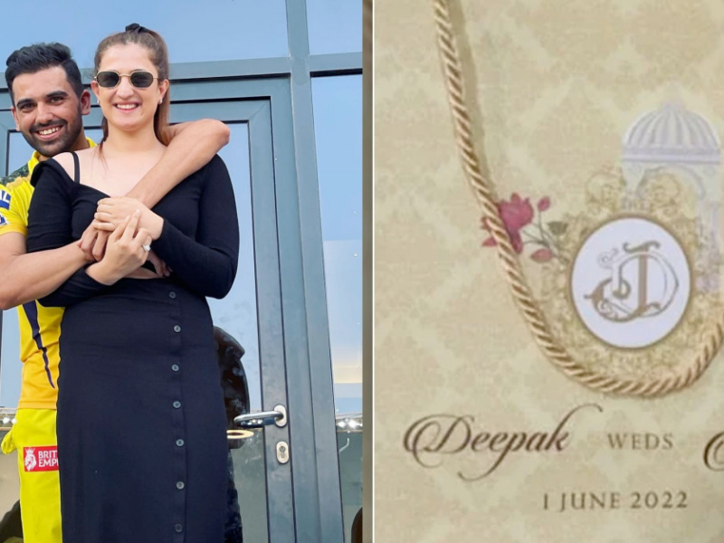 Deepak Chahar Set To Marry Fiancé Jaya On June 1; Invitation Card Surfaces Online
