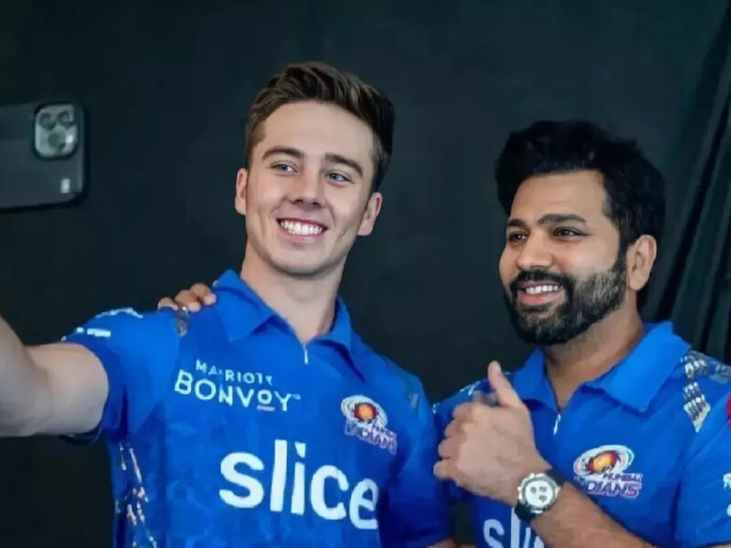 Dewald Brevis and Rohit Sharma for MI. Photo- Twitter