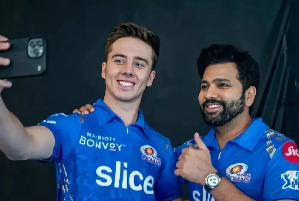 Dewald Brevis and Rohit Sharma for MI. Photo- Twitter