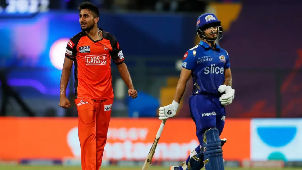 Umran Malik vs Ishan Kishan (Image Credits: IPL)