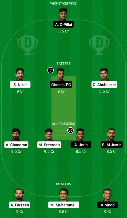 BKK vs ENC Dream11 Prediction Fantasy Cricket Tips Dream11 Team BYJU's KCA Club Championship T20 