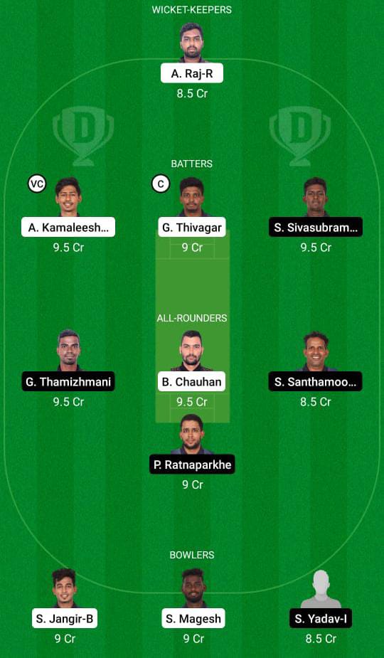 KGS vs WAR Dream11 Prediction Fantasy Cricket Tips Dream11 Team BYJU's Pondicherry T10 