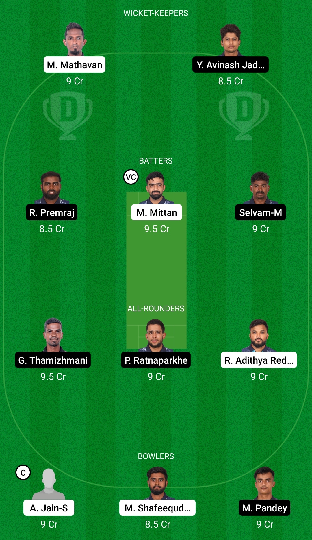 SMA vs WAR Dream11 Prediction Fantasy Cricket Tips Dream11 Team BYJU's Pondicherry T10 