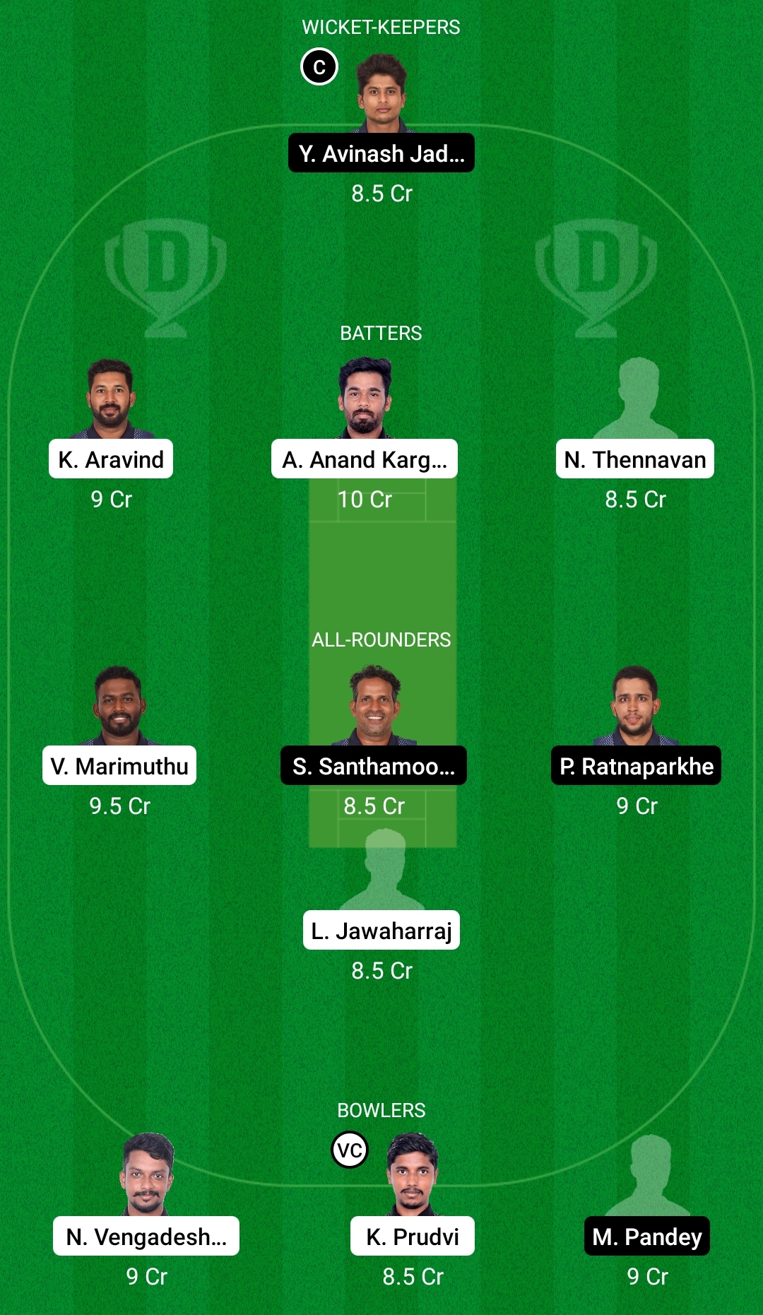 AVE vs WAR Dream11 Prediction Fantasy Cricket Tips Dream11 Team BYJU's Pondicherry T10 