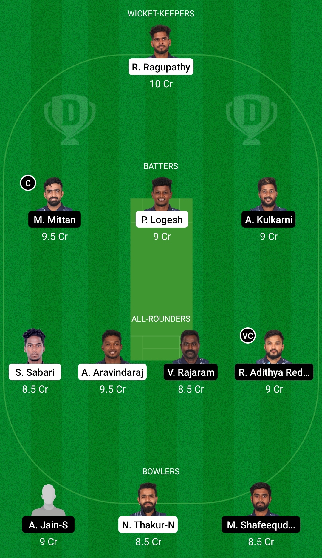ROY vs SMA Dream11 Prediction Fantasy Cricket Tips Dream11 Team BYJU's Pondicherry T10 