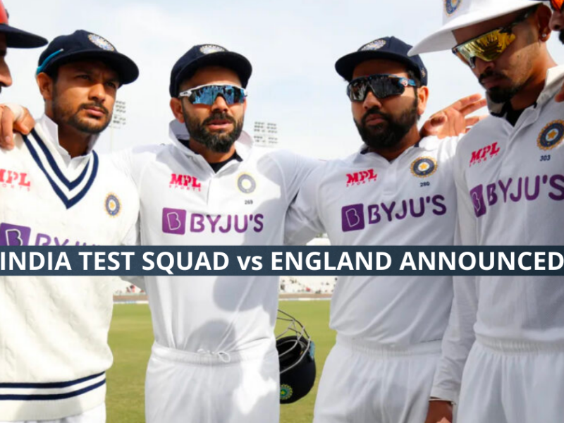 Indian Test Squad vs England