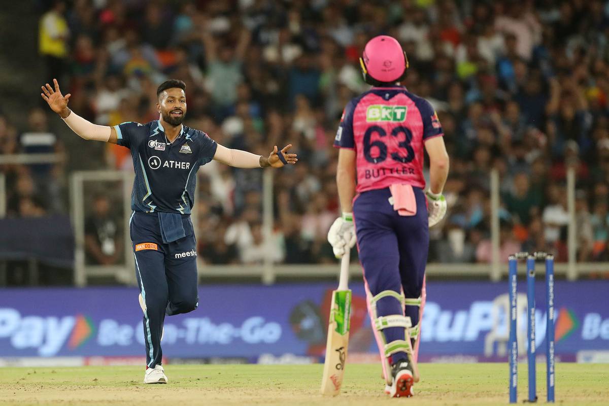 Hardik Pandya celebrating Jos Buttler's Wicket (Image Credits: IPL)