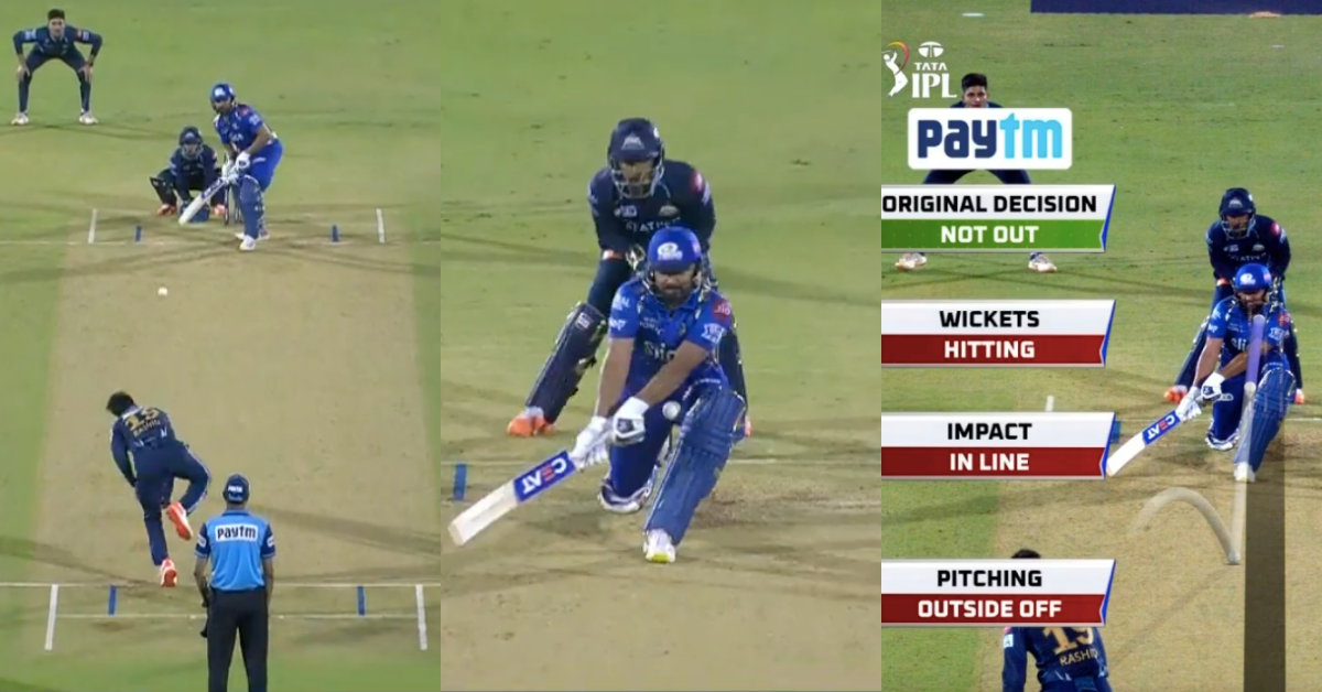 GT vs MI: Watch - Rashid Khan Traps Rohit Sharma In Front of Wicket